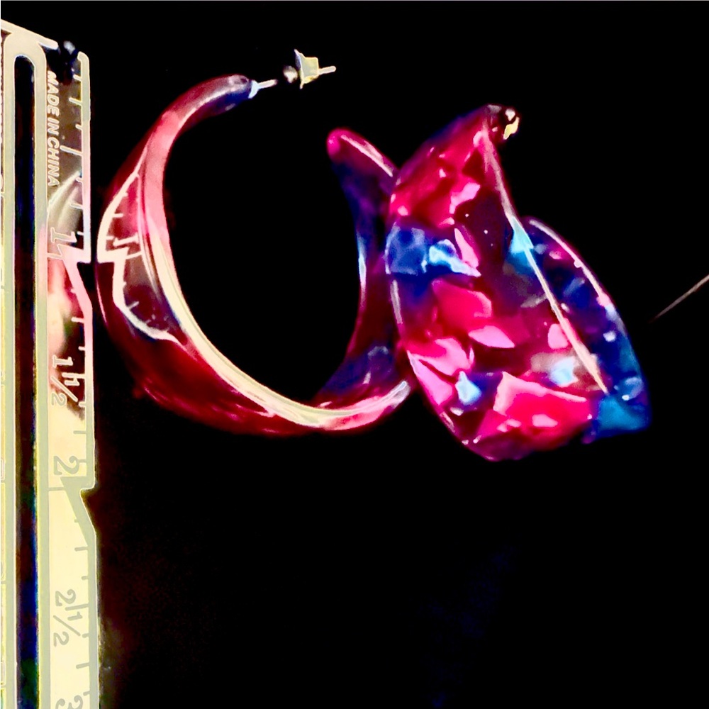 Dramatic Metallic Resin Earrings